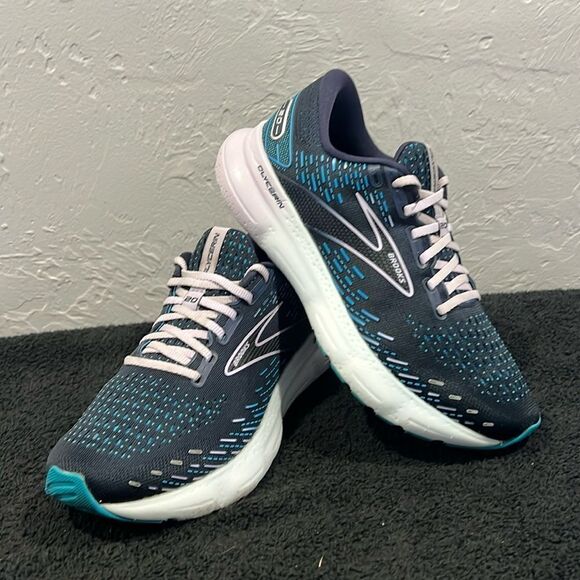 🔥🔥 BROOKS Glycerin GTS 20 Running Shoes Women Size 9 - Peacoat / Ocean - GUC - Picture 1 of 14